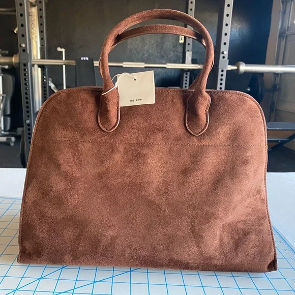 Classic Brown Suede Tote Bag - Structured Women's Handbag - Picture 3 of 13